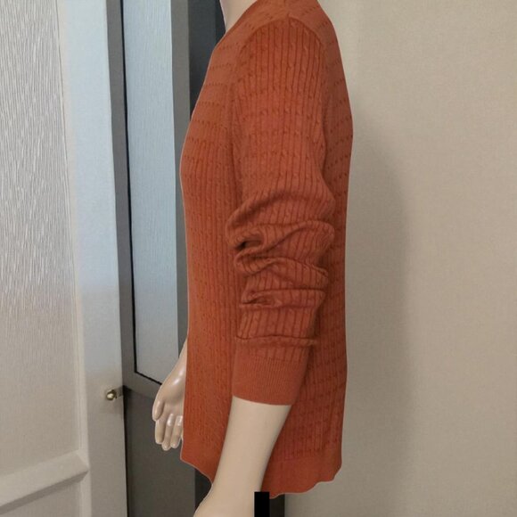 NWT JOHN HENRIC Sweden ( LG ) Ribbed Cable Knit Cotton Sweater - Picture 2 of 8